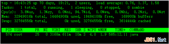linux top命令详解和使用实例及使用技巧（监控linux的系统状况）7