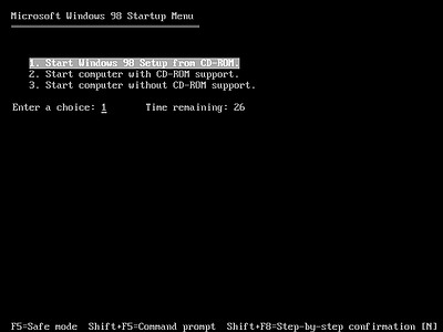 Windows 98光盘启动安装过程详细图解1
