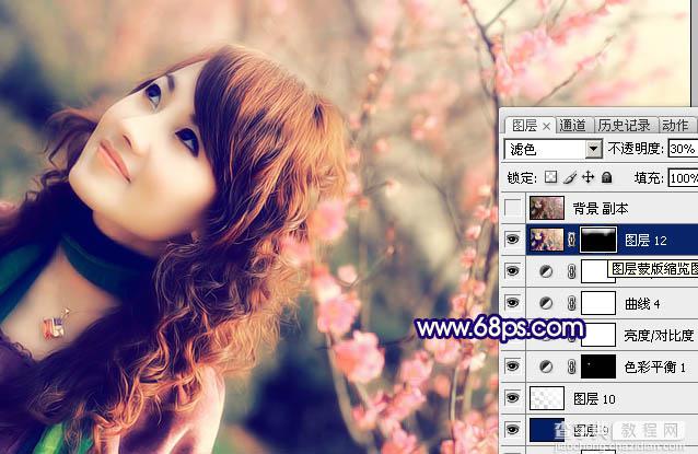 Photoshop 淡淡粉红色人物照片27