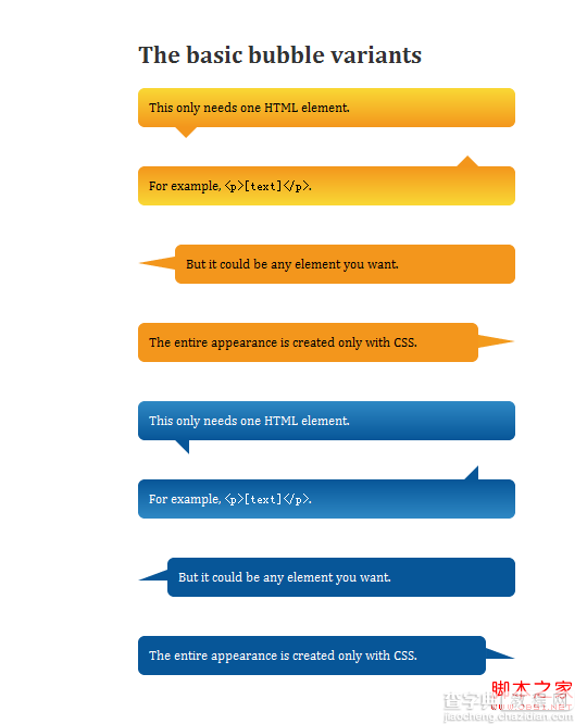 用纯css3和html制作泡沫对话框实现代码2