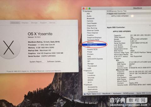 Retina MacBook和10.10.3支持更快的NVMe SSD接口1