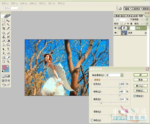 Photoshop制作漂亮的蓝紫色森林女孩图片6