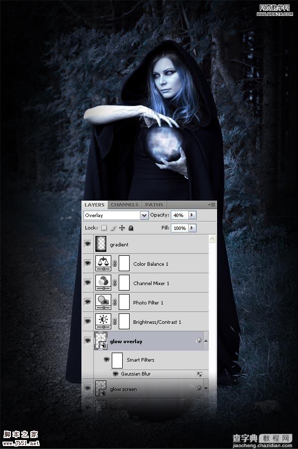 photoshop 详细制作手拿神秘魔法球的女巫师21