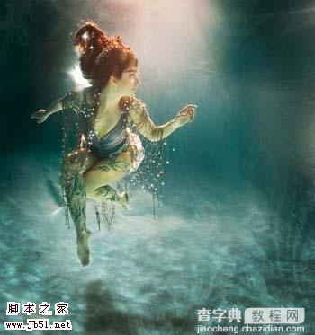 Photoshop 艳丽梦幻的水下人物照片7