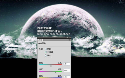 photoshp 利用计算选区给黑白图片加上个性色彩8