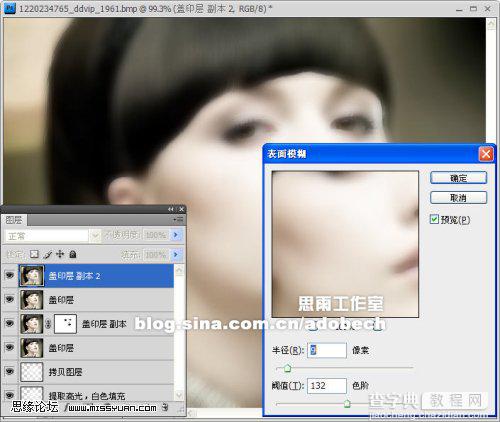 Photoshop 美女漂亮的淡蓝色肤色8