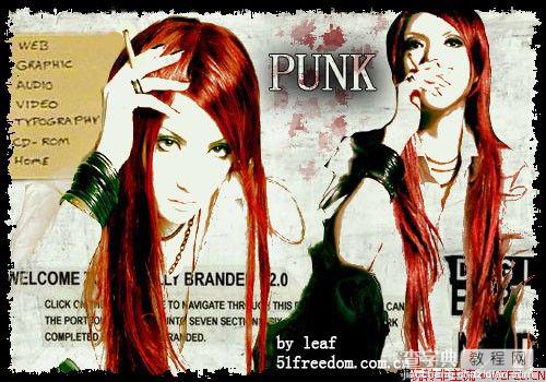 非主流ps实例教程:PUNK(庞克)风格制作1