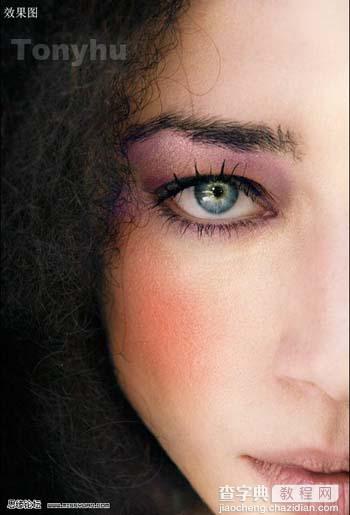 Photoshop为美女磨皮和加彩色眼影教程12