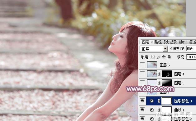 Photoshop将美女图片快速打造出柔和的韩系淡蓝色效果19