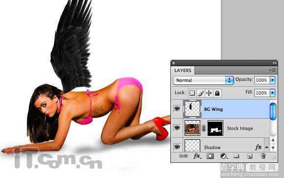 Photoshop制作超酷的黑翼天使11