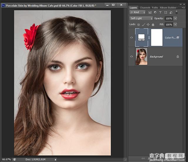PhotoShop CS6 将给美女图片打造出瓷器般的皮肤美白教程10