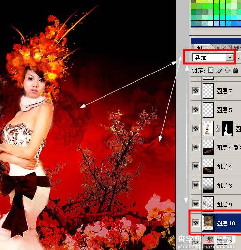 Photoshop 打造亮丽的红色古典美女写真23