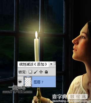 photoshop合成手持烛光欣赏夜景的美女图片效果18