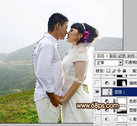 Photoshop为山景婚片增加漂亮的霞光色效果3