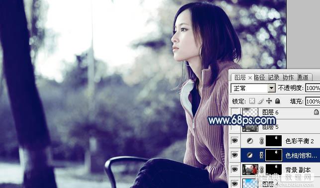 Photoshop制作古典暗青色外景人物图片教程15