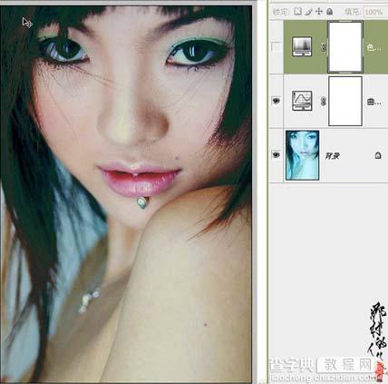 Photoshop 偏青色的人物图片修复4