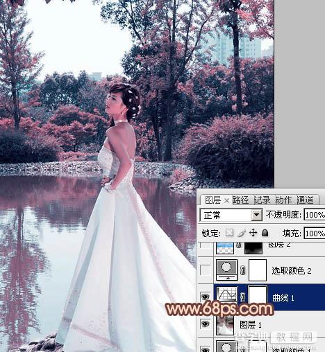 Photoshop将外景婚片打造出古典暗调橙红色11