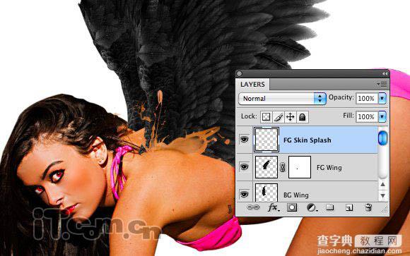 Photoshop制作超酷的黑翼天使22