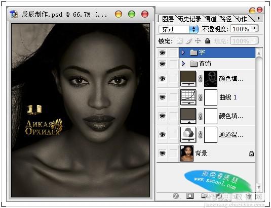 Photoshop 黄金首饰模特广告色调32