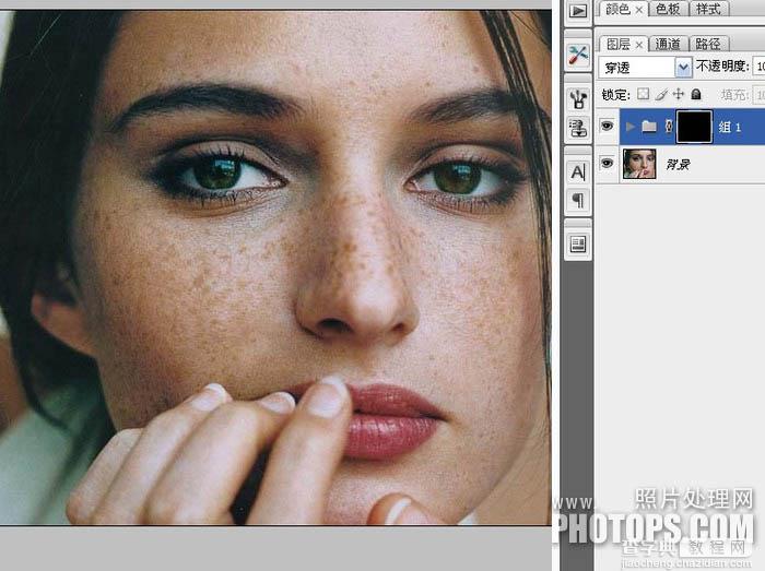 photoshop将人物图片的脸部制作成细节非常突出的磨皮效果10