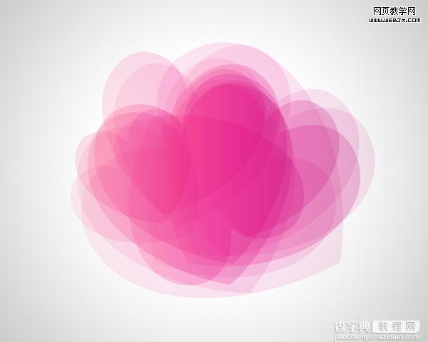 Photoshop将用心形工具绘制出粉红色的心形图案效果16