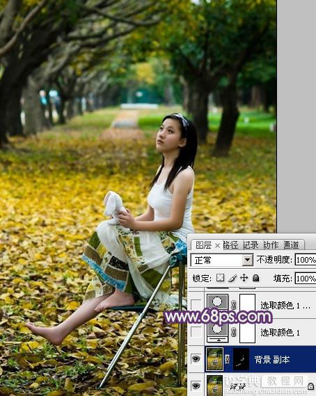 Photoshop将树林写真人物图片打造出漂亮的橙紫色3