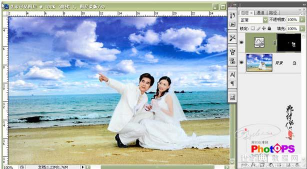 Photoshop 清晰开阔的海景婚片15