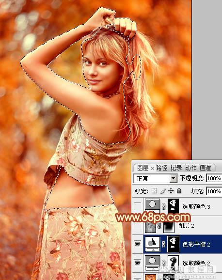 Photoshop将外景美女图片打造出唯美的橙红色效果21