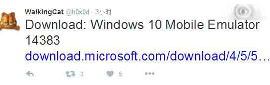 Win10 Mobile预览版14383模拟器下载泄露 推送在即1