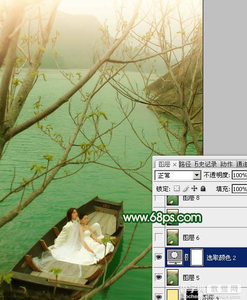 Photoshop制作灿烂的春季绿色婚片15
