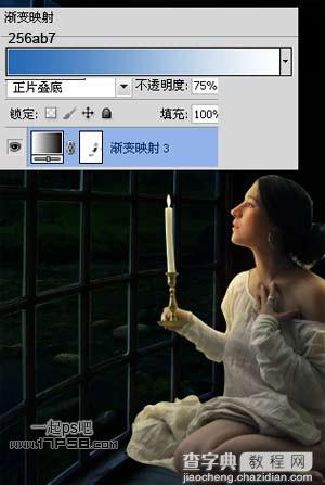 photoshop合成手持烛光欣赏夜景的美女图片效果14