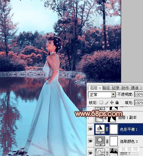Photoshop将外景婚片打造出古典暗调橙红色23