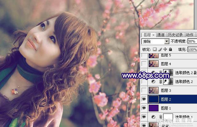 Photoshop 淡淡粉红色人物照片7