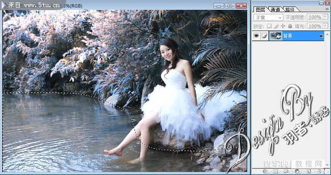 photoshop CMYK模式下调出外景婚片唯美的蓝色调11