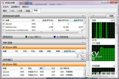 如何打开Win7资源监视器掌控系统网络软件9