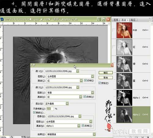 photoshop 通道及抽出滤镜抠出人物复杂发丝6