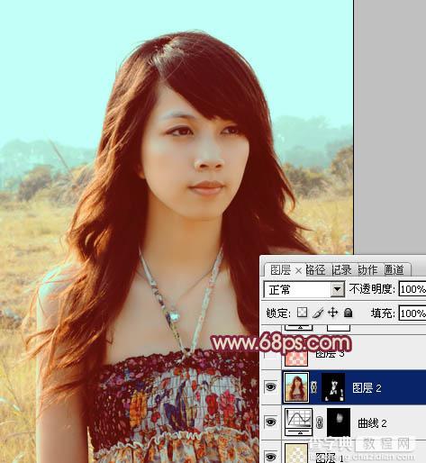Photoshop将逆光美女图片增加柔和的橙黄色效果19