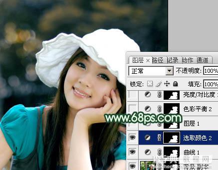 Photoshop将美女图片打造出柔美的韩系青黄色18