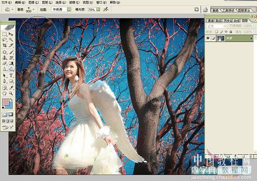 Photoshop制作漂亮的蓝紫色森林女孩图片11
