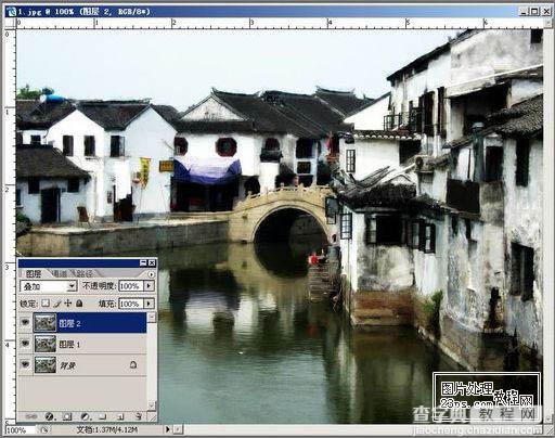 photoshop利用历史艺术画笔快速打造水墨风格图片10