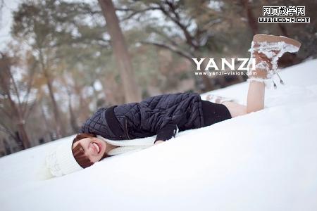 photoshop 浪漫的冬季雪景美女图片1