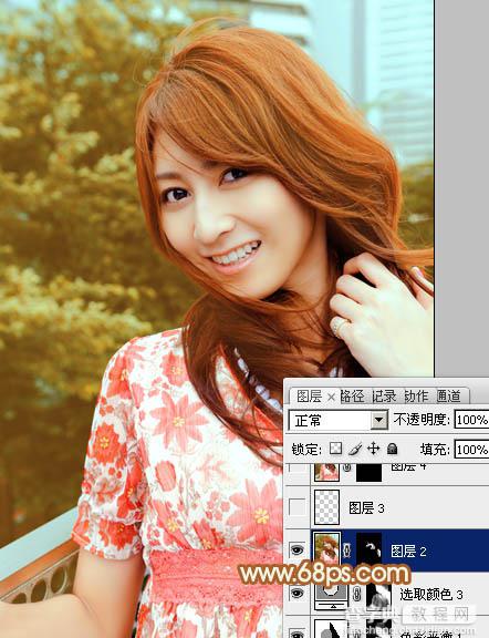 Photoshop为外景人物图片增加上流行的韩系红褐色效果29