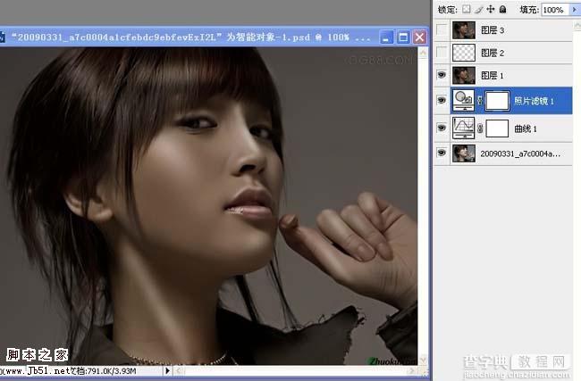 photoshop 打造漂亮的巧克力质感肤色美女7