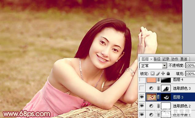 Photoshop将美女图片打造出甜美的春季粉红色21