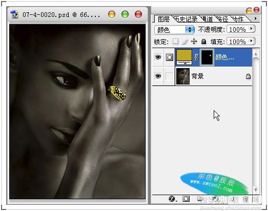 Photoshop 黄金首饰模特广告色调41