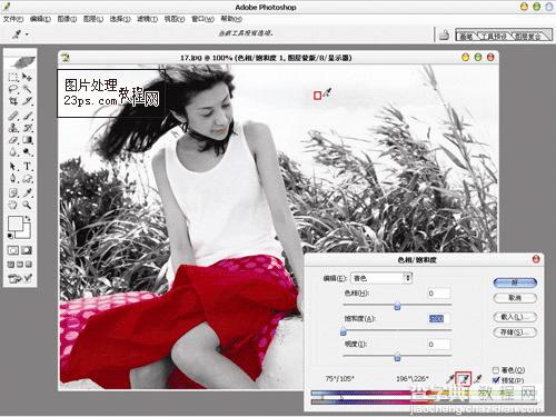 photoshop 图片只留一抹红色视觉效果6