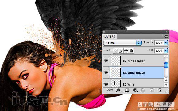 Photoshop制作超酷的黑翼天使24