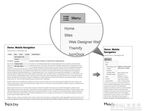 使用jquery实现HTML5响应式导航菜单教程1