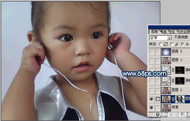 Photoshop 可爱宝宝照片的质感灰色调3