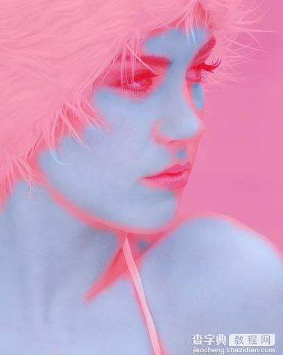 Photoshop打造超经典的粉蓝色水晶人像效果25